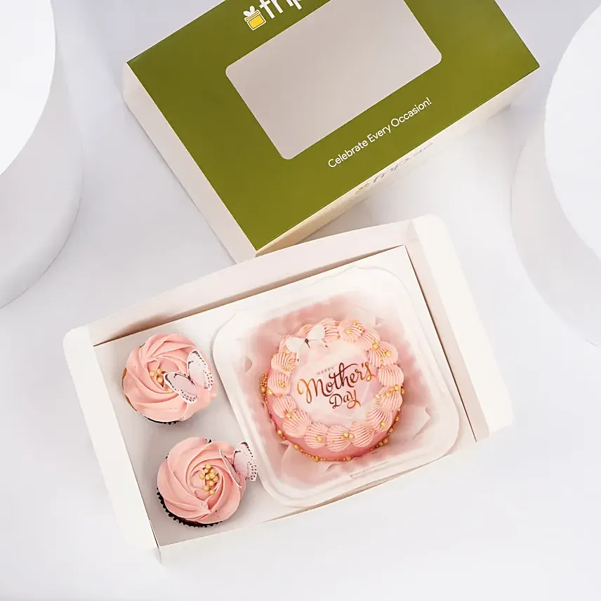 Mothers Day Bento Cake And Cupcakes Box: Cake Delivery in Bahrain