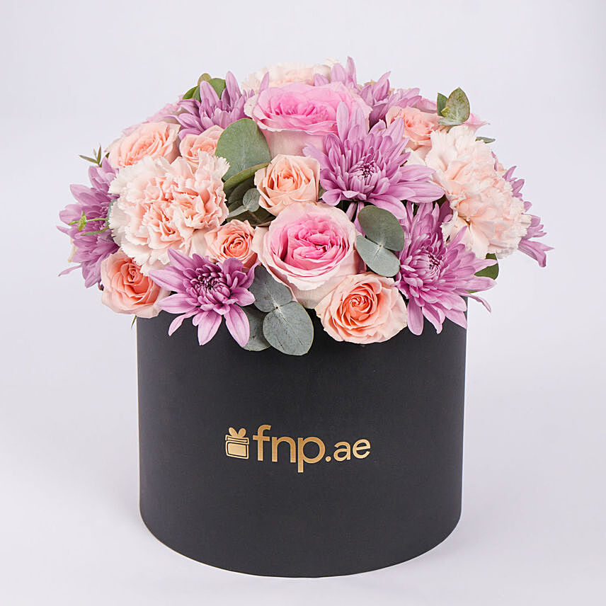 Elegant Flower Arrangement in Black Box: Send Gifts to Jordan