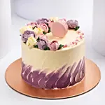 Flowers And Macaroon Chocolate Cake