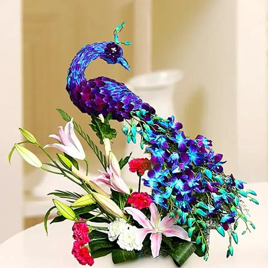 Floral Peacock Charm: 
