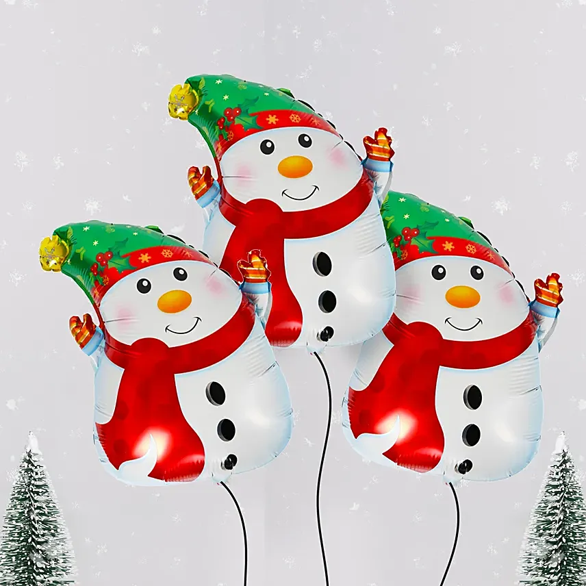 Snowman Foil Balloon Set of 3: Christmas Balloons