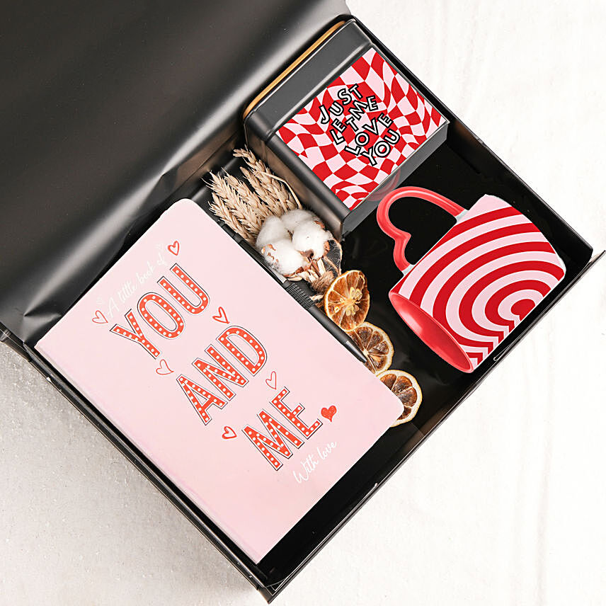 Love theme Diary Mug and Coaster Box: Valentine Gifts Dubai
