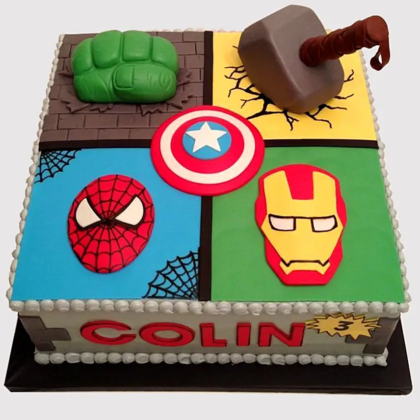 Four Blocks Avengers Cake: Avengers Cakes