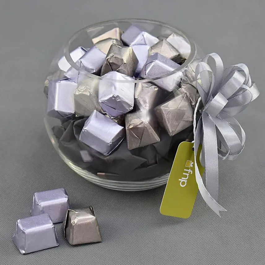 Glass Bowl of Gourmet Chocolates: Diwali Chocolate