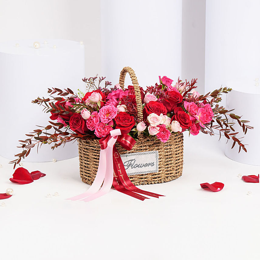 Gorgeous Roses Basket: One Hour Delivery Flowers