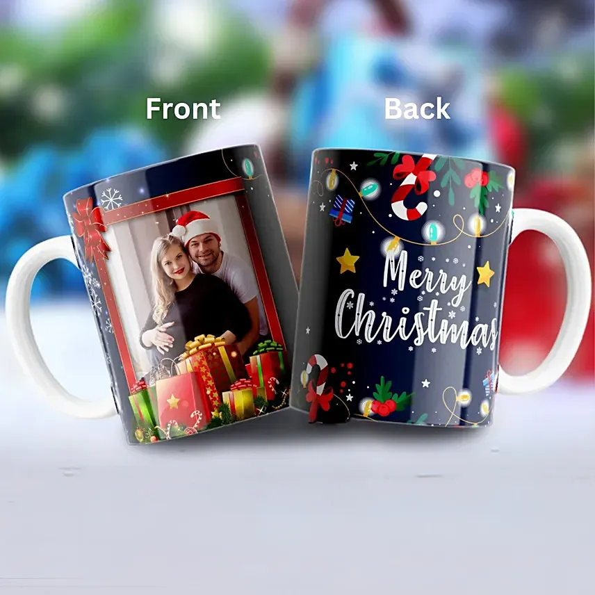 Personalised Merry Christmas Black Mug: Personalised Christmas Gifts