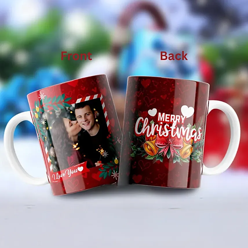 Personlize Red Merry Christmas Mug: Personalised Christmas Gifts