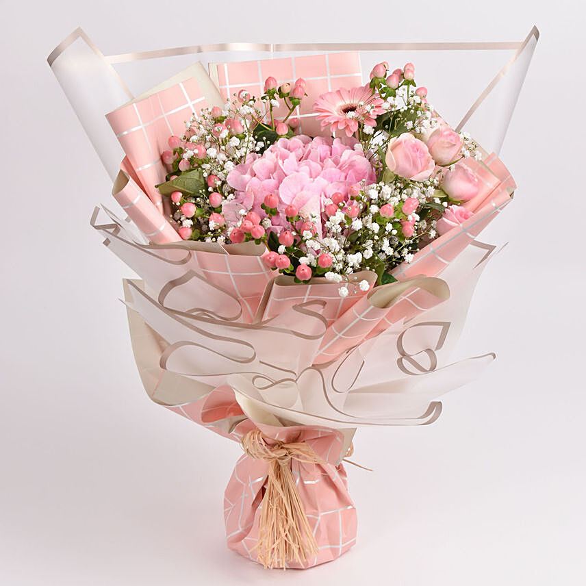 Pink Beauty Flower Bouquet: Breast Cancer Awareness Gifts