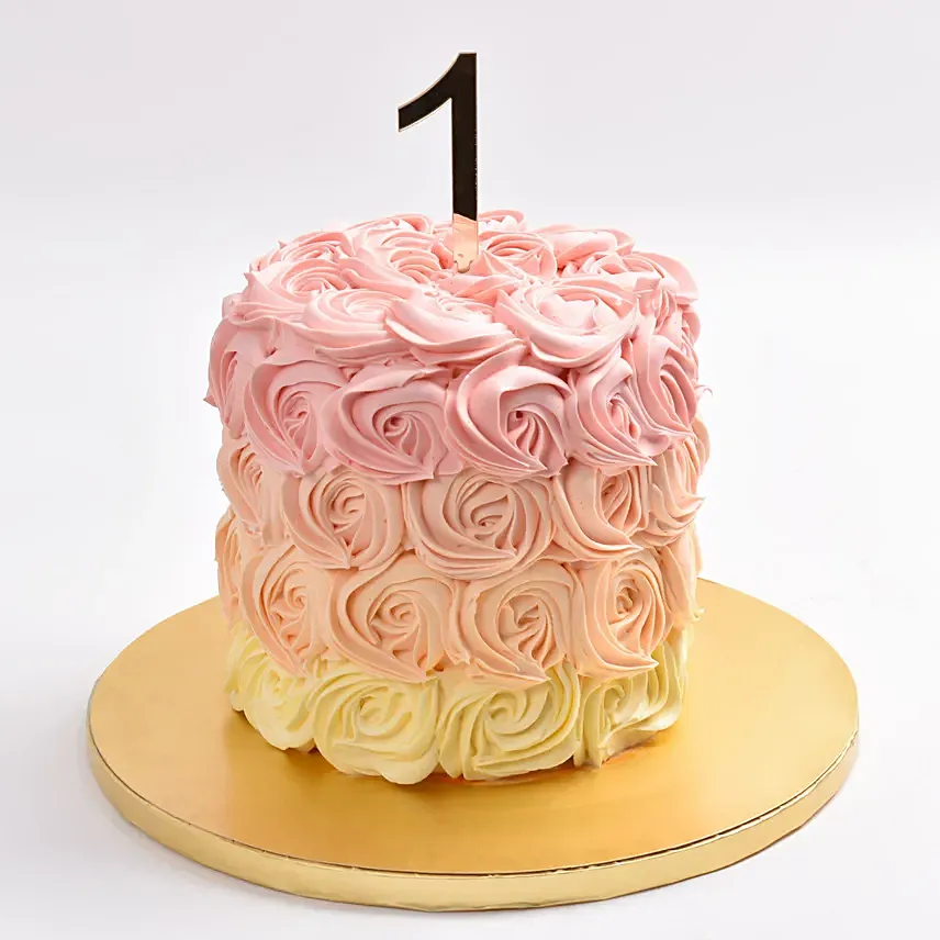 Rosette 1st Birthday Cake: Cake Delivery in Fujairah