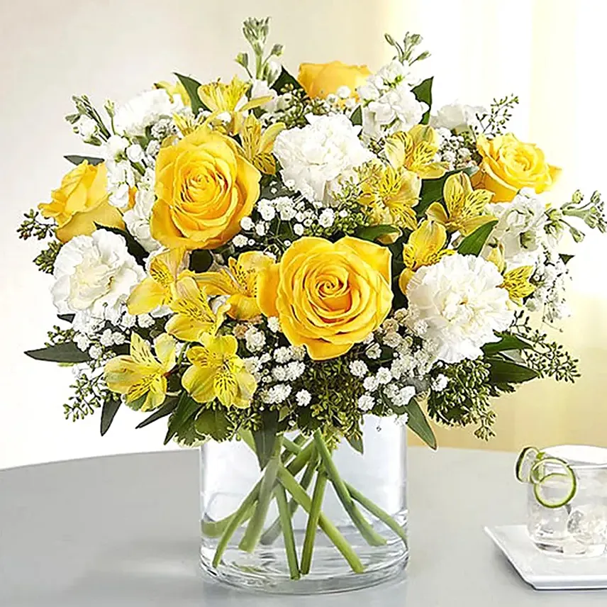 Sunlit Flower Vase: Anniversary Flowers to Ajman