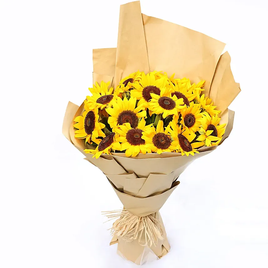 Sunny Hill 20 Sunflowers Bouquet: Gifts to Fujairah