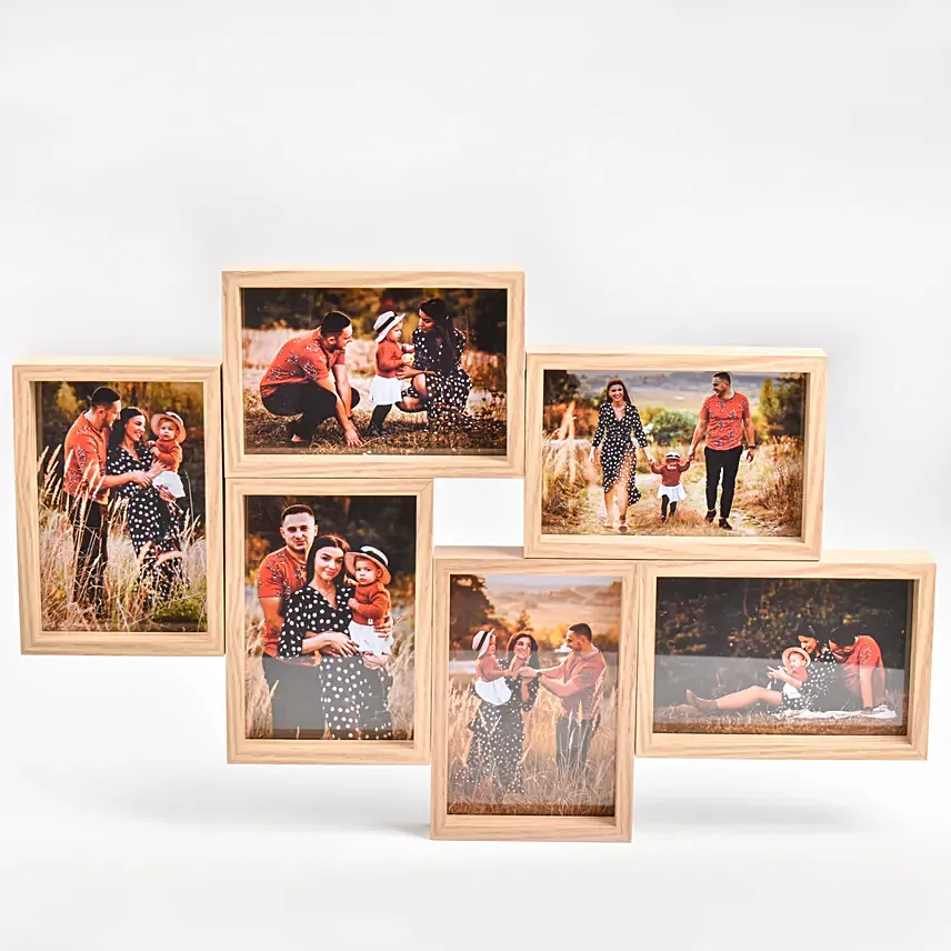 6 Photo Collage Wooden Frame