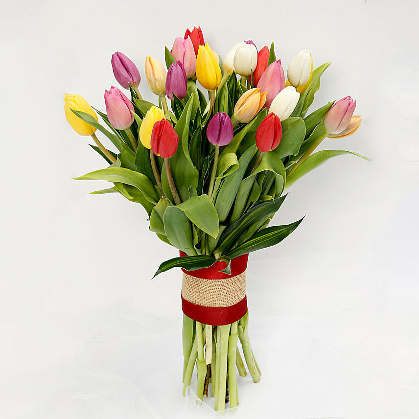 25 Vibrant Tulips Bunch: Gift Delivery in Ajman