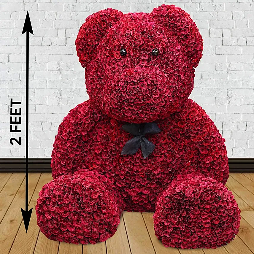 1000 Red Roses Teddy: Hug Day Gifts