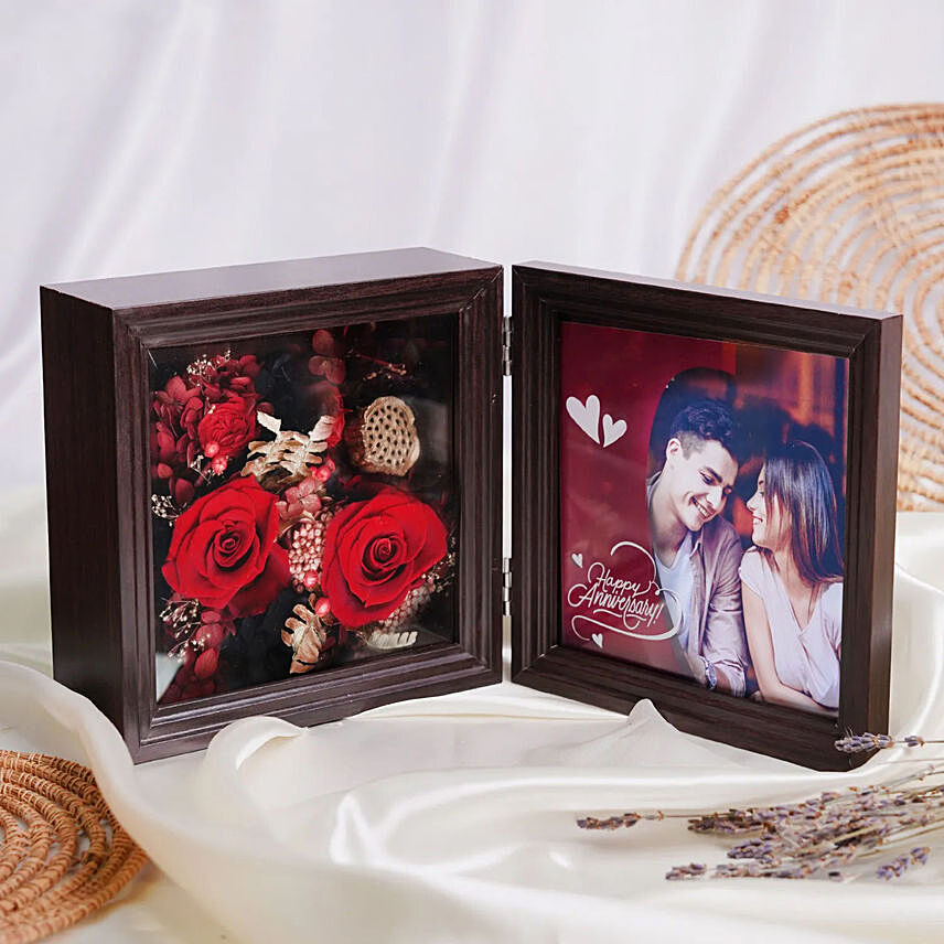 Anniversary Wishes Preserved Flowers Frame: Forever Roses