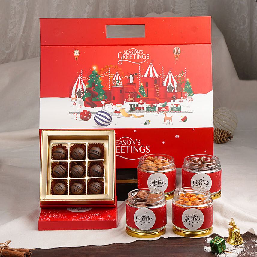 Season's Greetings Chocolates Treat Hut hamper: Christmas Hampers