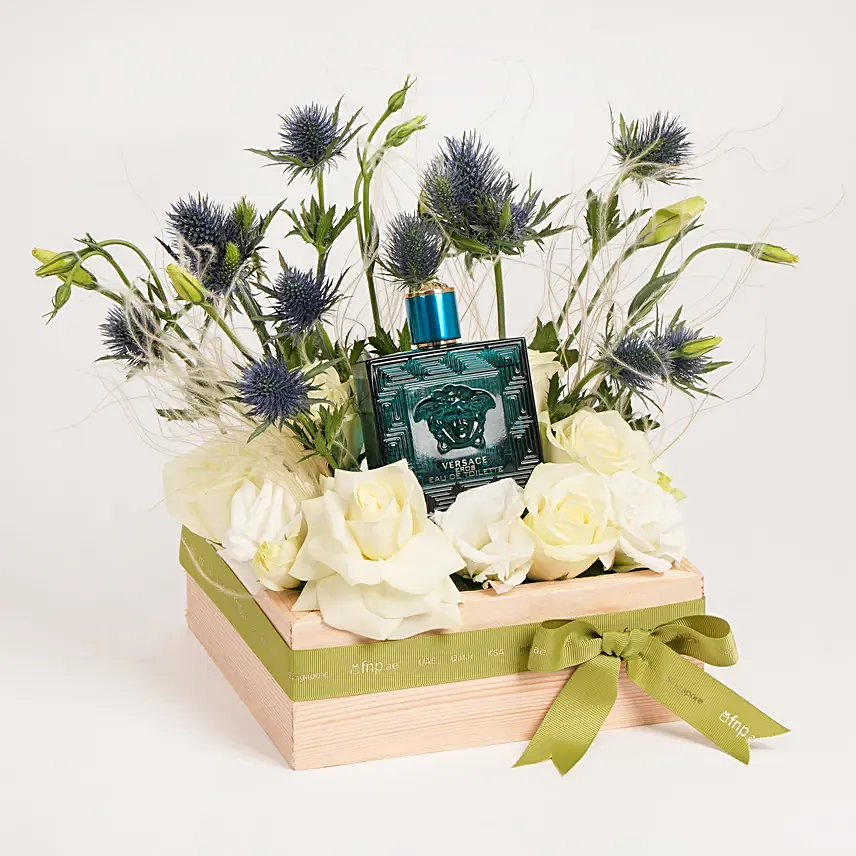 Versace Eros with Winds of Flowers: White Flowers Bouquet