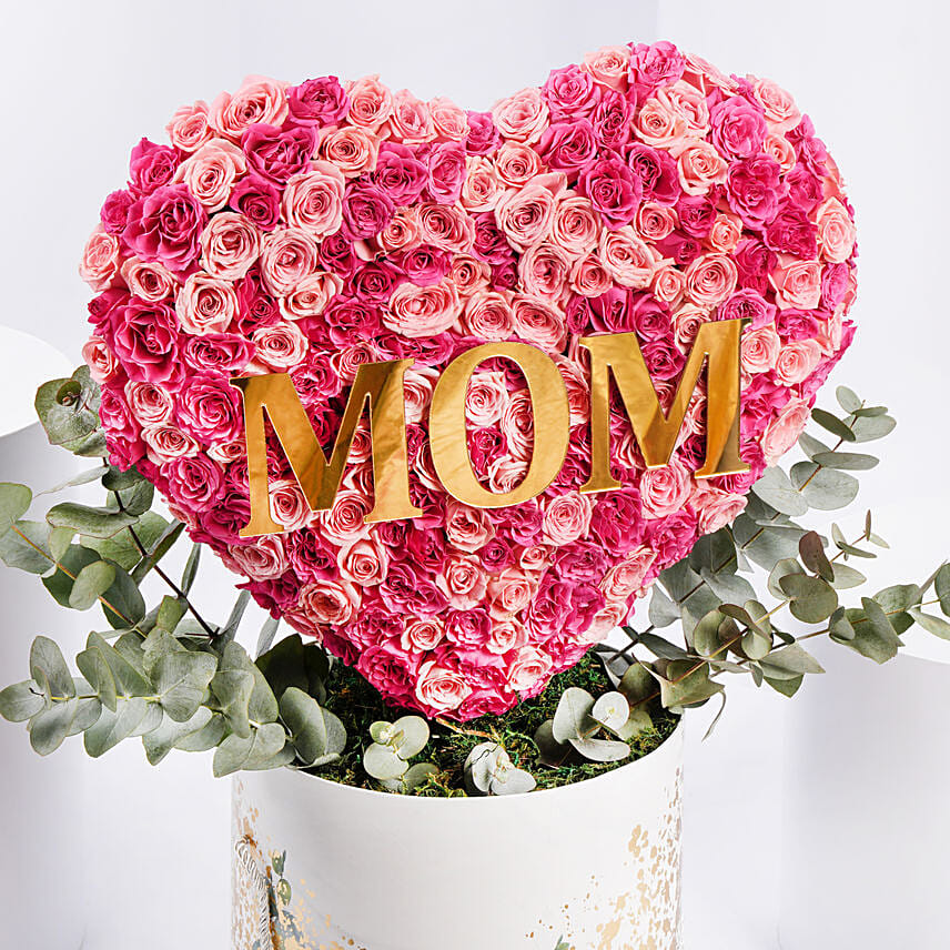 Heart Of Roses For Mom: Mother's Day Flowers