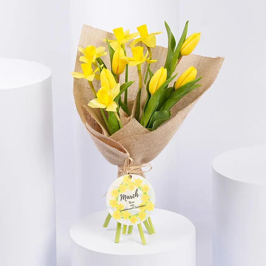 Daffodils withTulips Birthday Flowers Bouquet: Birthday Gifts