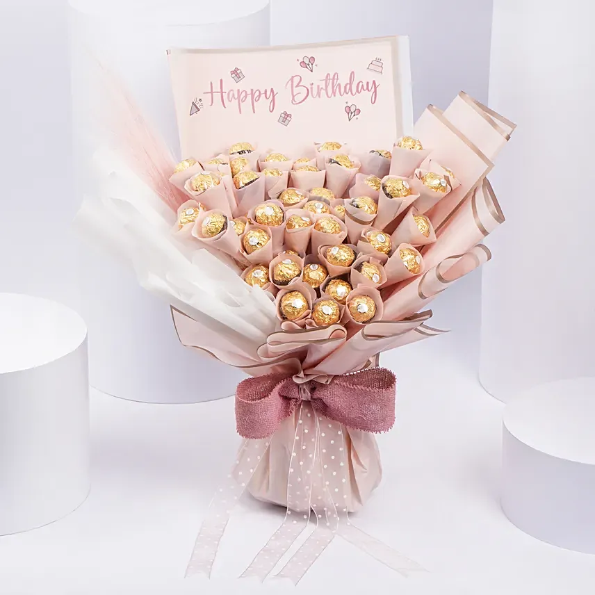 Birthday Rocher Bouquet: Ferrero Rocher Chocolates