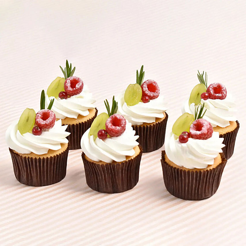 Eggless Vanilla Cupcakes 6 Pcs:  Eggless Cake Delivery
