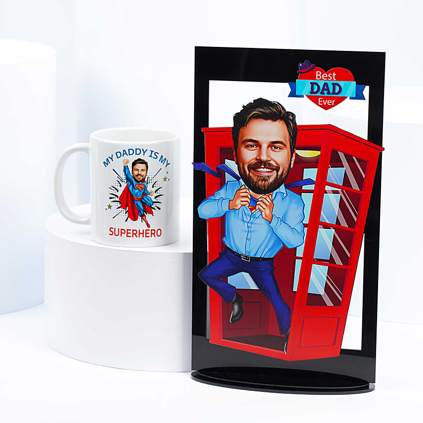 Dad Caricature Frame With Mug: 