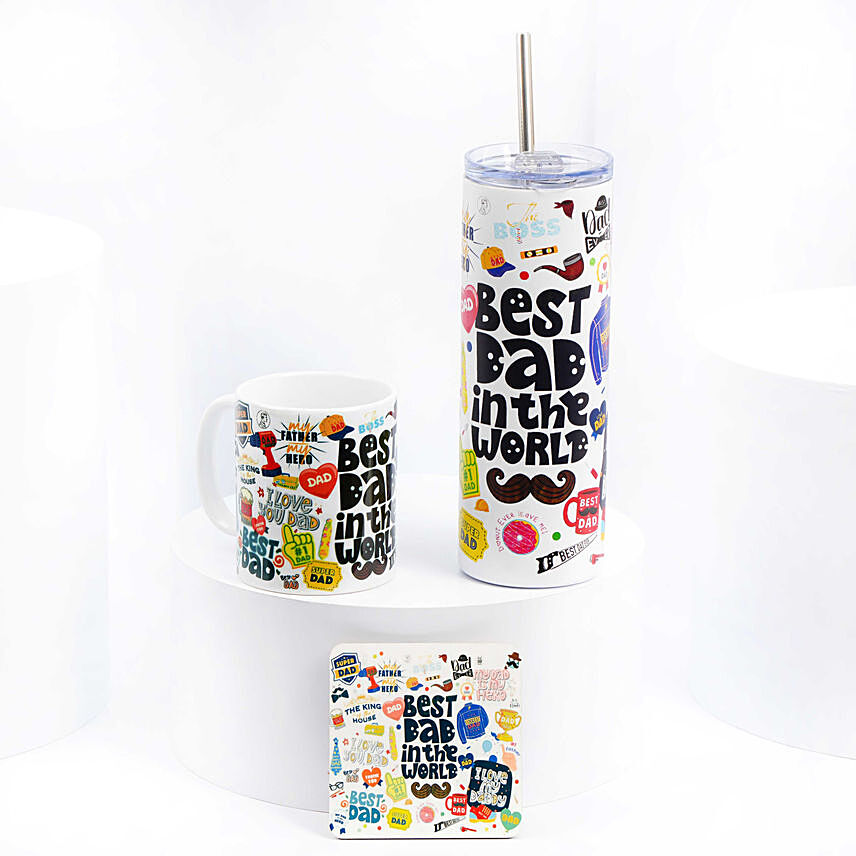 Best Dad Tumbler Mug And Coaster Set: Gifts for Dad