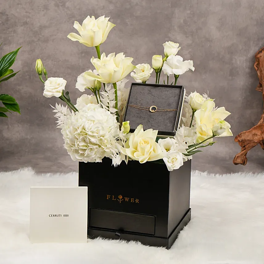Box of Flowers with Cerruti 1881 Bracelet: 
