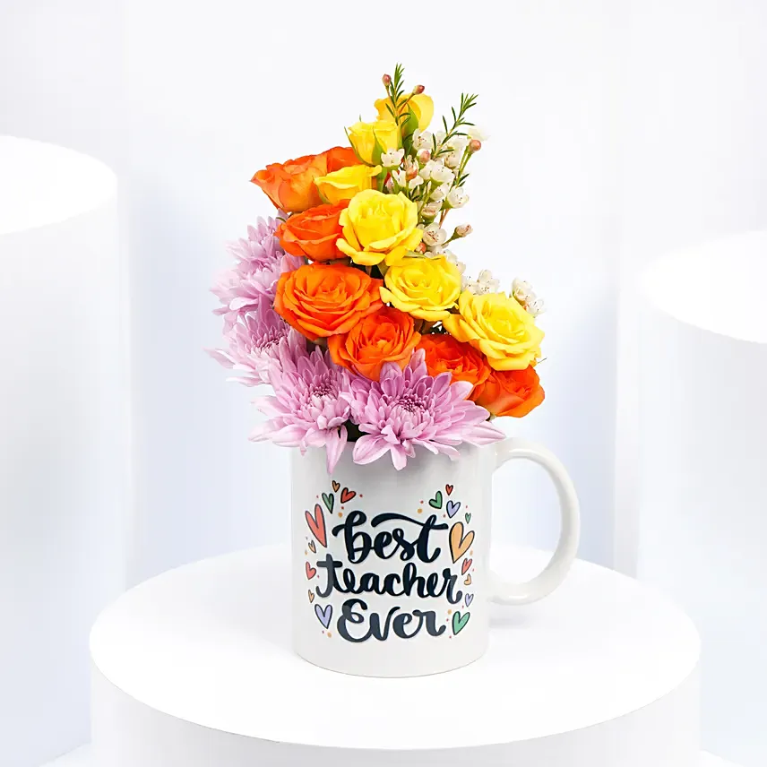 Best Teacher Flowers Mug: Graduation Gifts