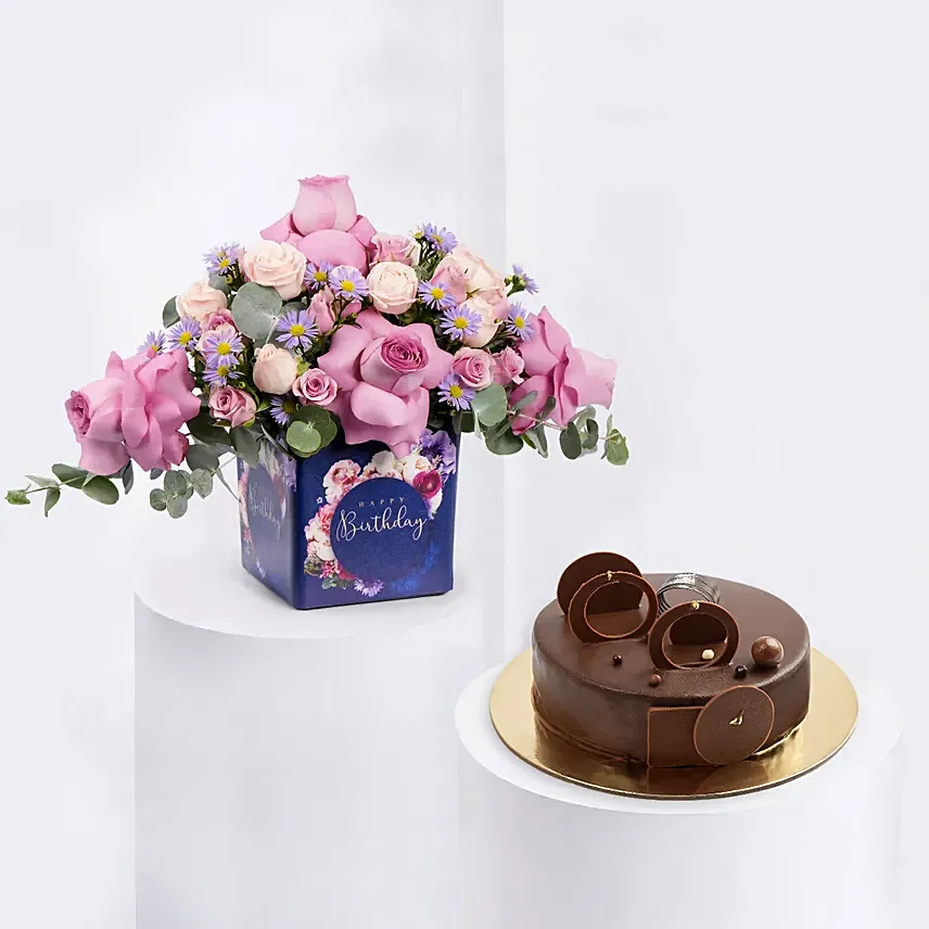 Choco Bloom Birthday Delight: Chocolate Cake 