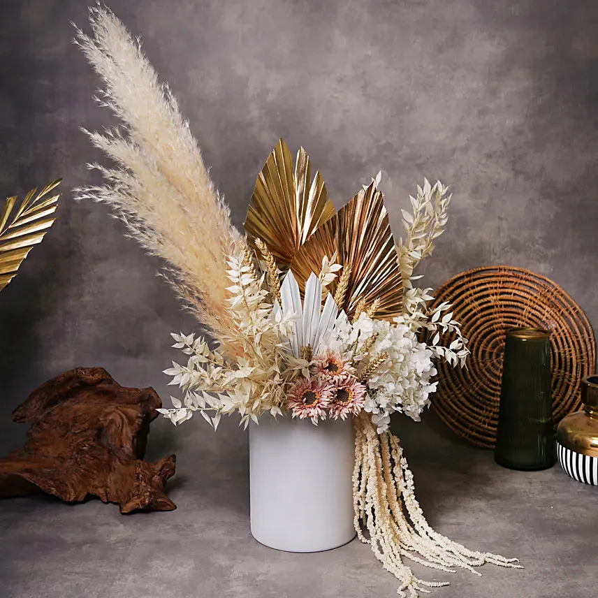 Whimsical Dry Flowers Arrangement: 