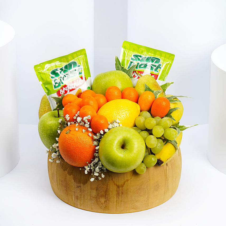 Mini Fruit and Juice Basket: Fresh Fruit Basket 