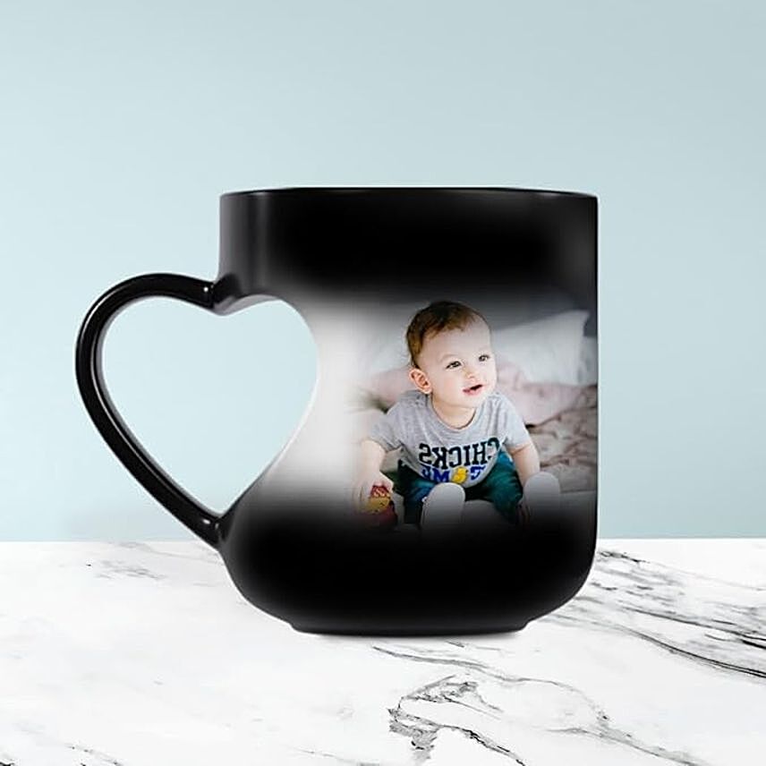 Personalized Black Heart Handle Magic Mug: Personalized Mugs Dubai