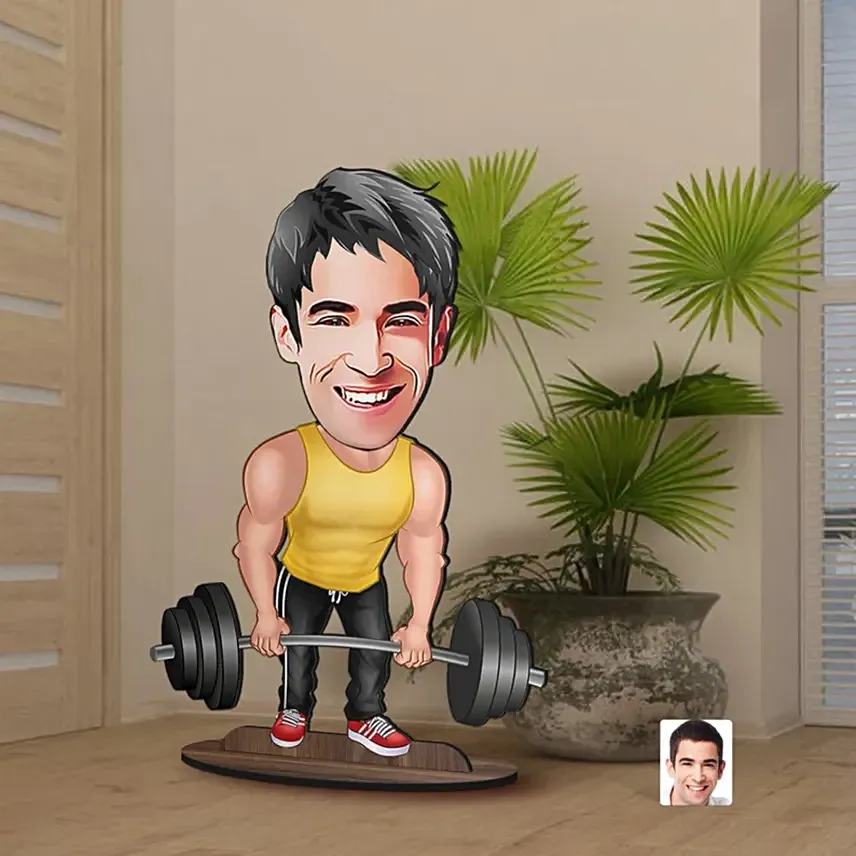 Personalized Gym Freak Men Caricature: Birthday Personalised Gifts