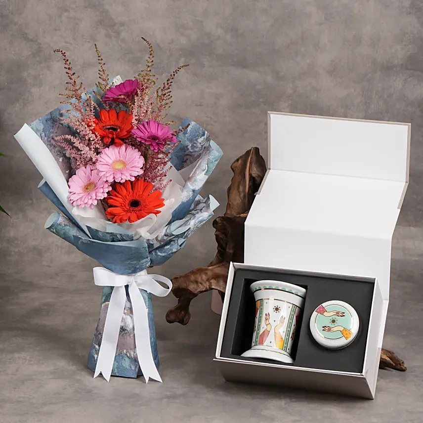 Incense Burner N Trinket Box Gift Set With Flowers: Branded Gifts