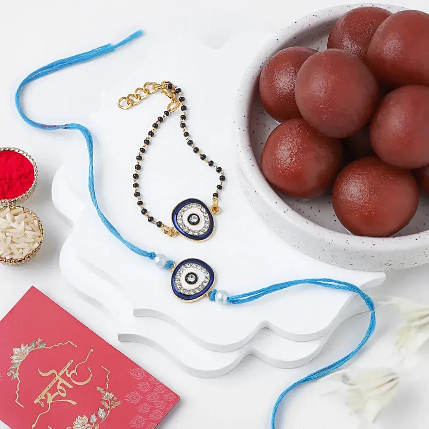 Feng Shui Guardian Evil Eye Bhaiya Bhabhi Rakhi N Gulab Jamun: 