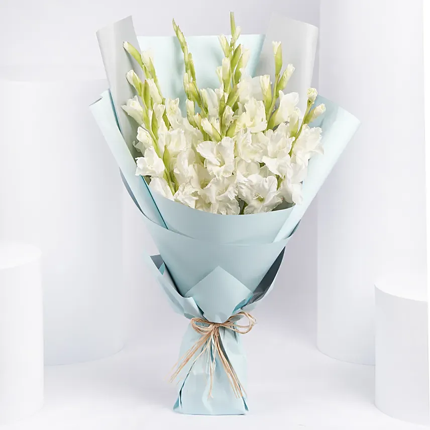 Bouquet Of White Gladiolus: Gladiolus Flowers