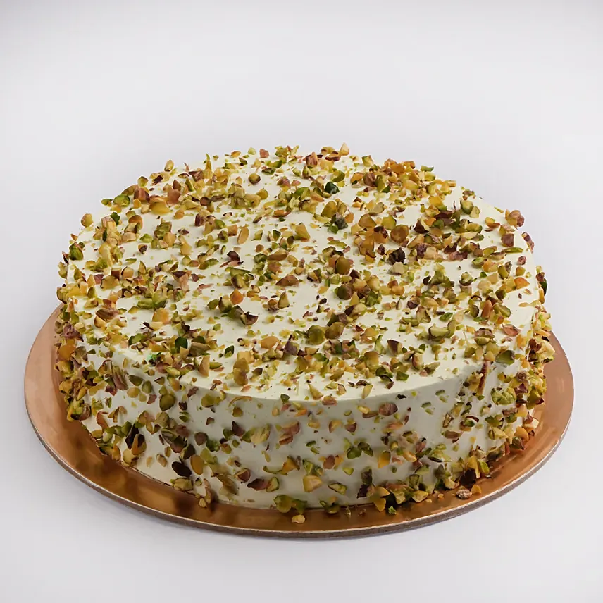 Eggless Pistachio Drizzled Vanilla Cake: 