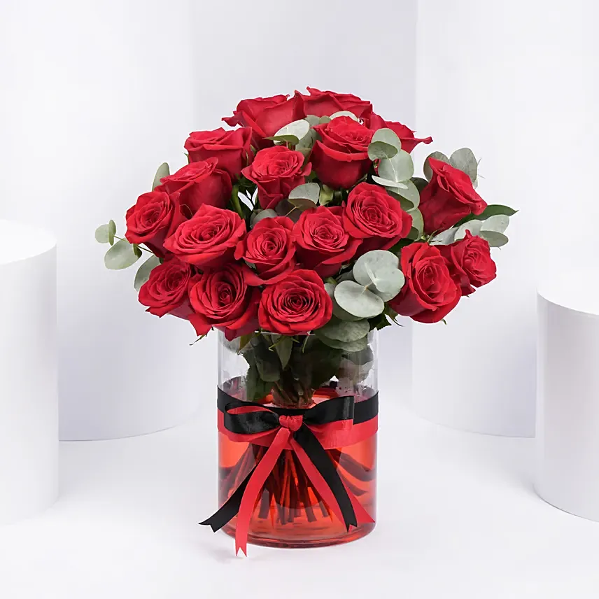 Passionate 18 Roses Arrangement: Rose Day Gifts