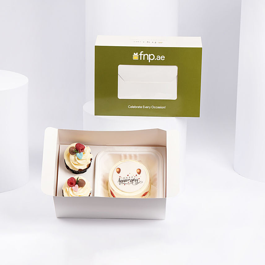 Love and Anniversary Delight Box: Order Delicious Cupcakes in Dubai