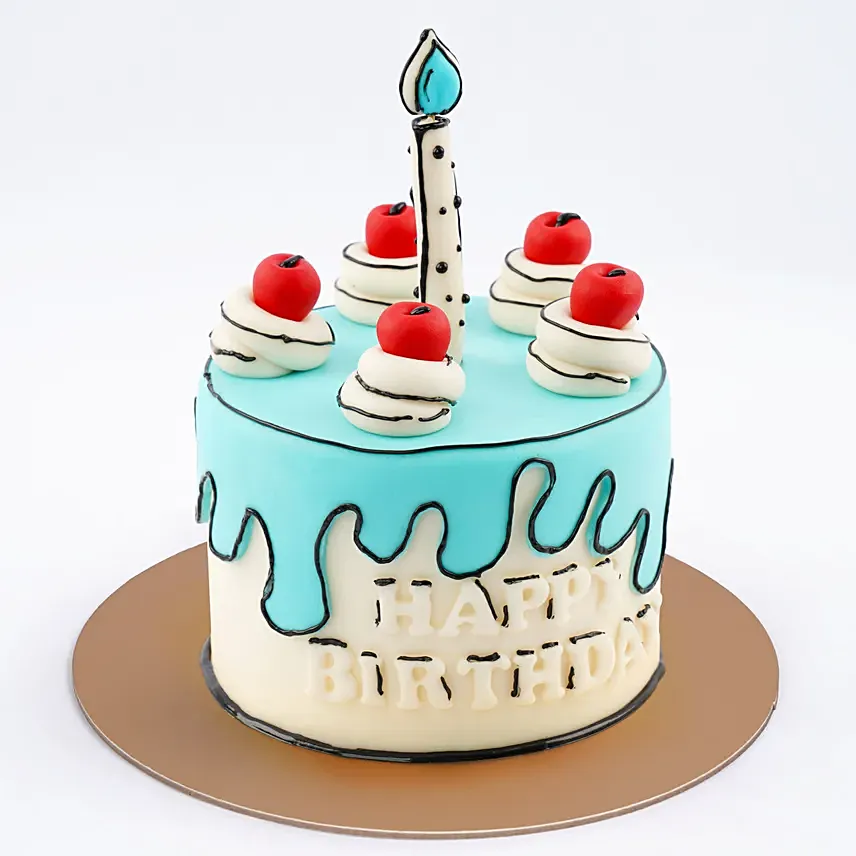 Whimsical Wave Cake: Cartoon Cake