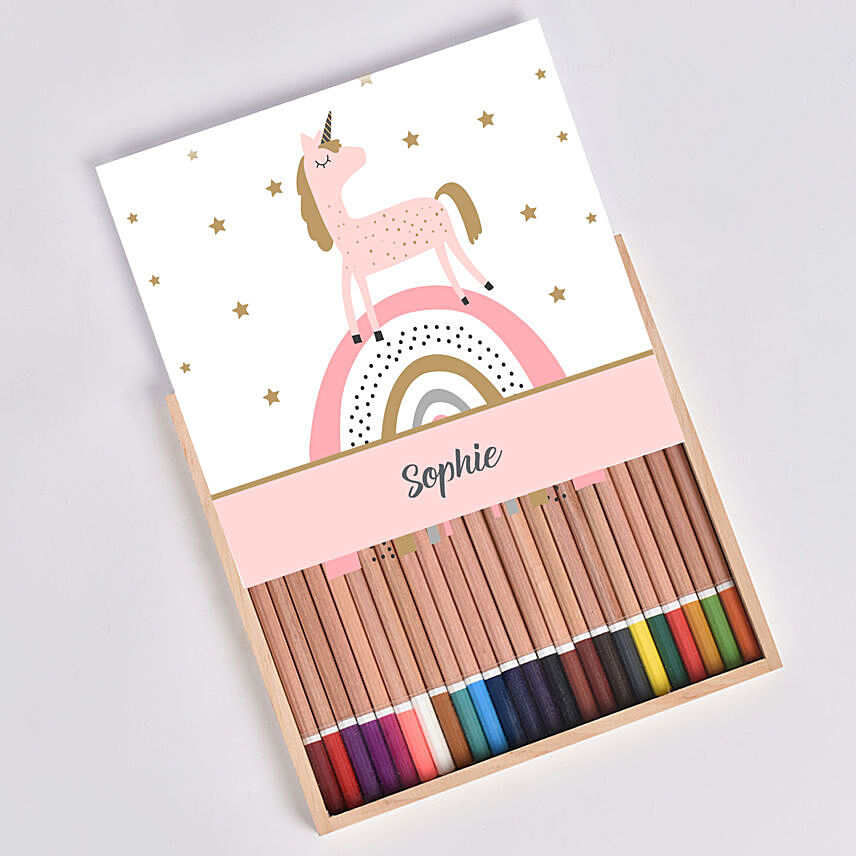 Unicorn personalised pencil set: Back to School Gifts