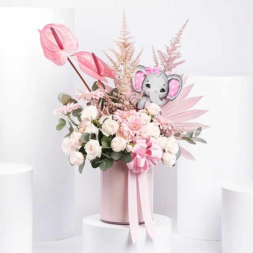 New Born Girl Flower: New Arrival Flowers