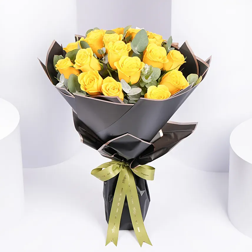 Sunshine 20 Yellow Roses Bouquet: Designer Bouquet 