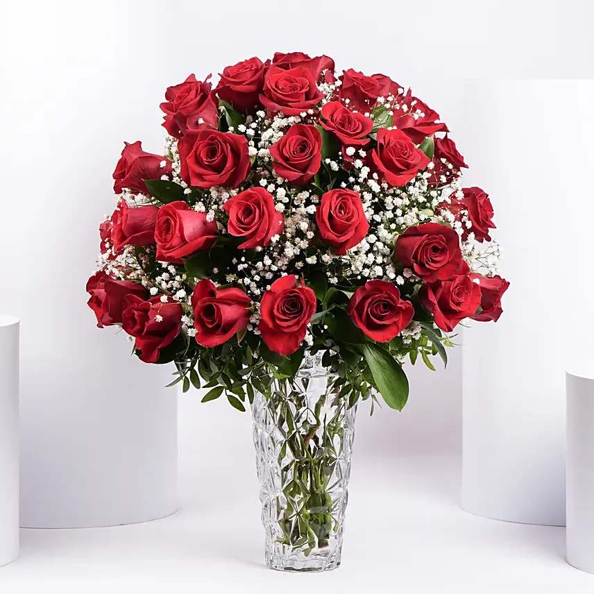 Bunch of 50 Scarlet Red Roses: Anniversary Gifts for Men