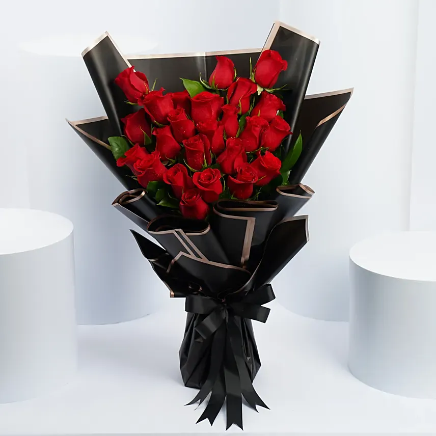 24 Red Roses: Hug Day Flowers 