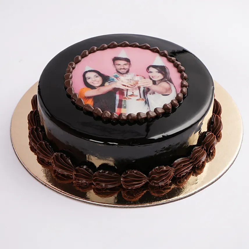 Chocolate Truffle Birthday Special Photo Cake: Birthday Photo Cakes