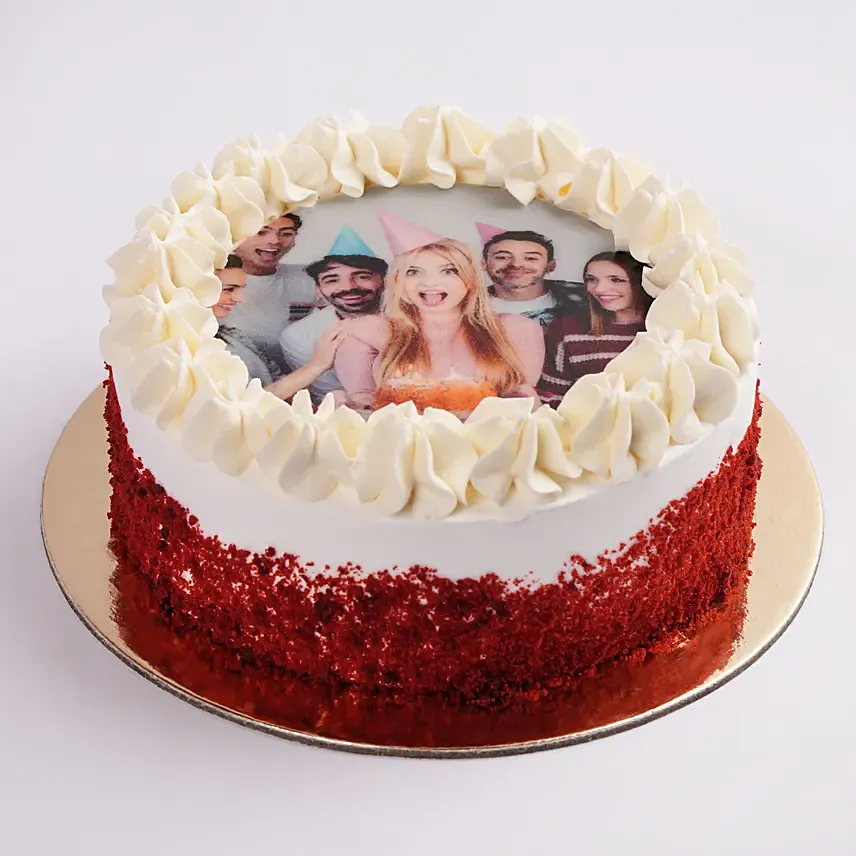 Red Velvet Photo Cake For Birthday: Gifts to UAE from India