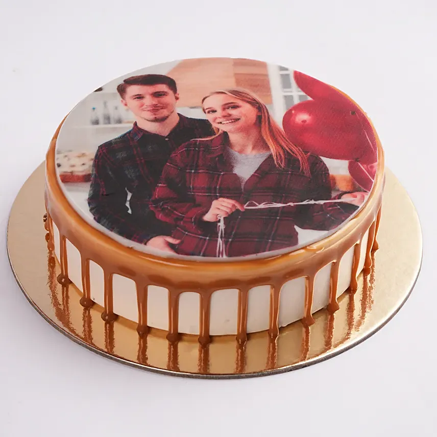 Anniversary Butterscotch Photo Cake 500Gm: Capture Memories: Personalized Photo Cakes