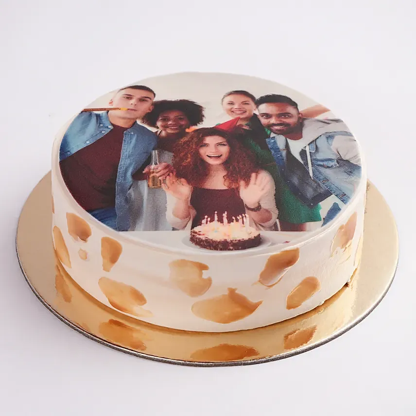 Birthday Special Caramel Photo Cake: Celebrate with Birthday Photo Cakes